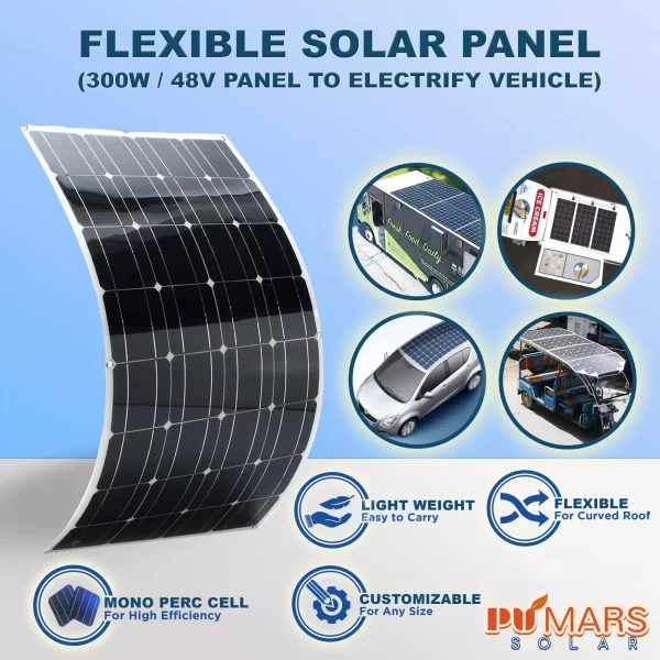 Best Lightweight 300W Flexible Solar Panel Price for Camping