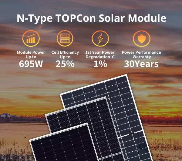 Best Price TOPCon types solar panel 400w 580w 500w PV Bifacial