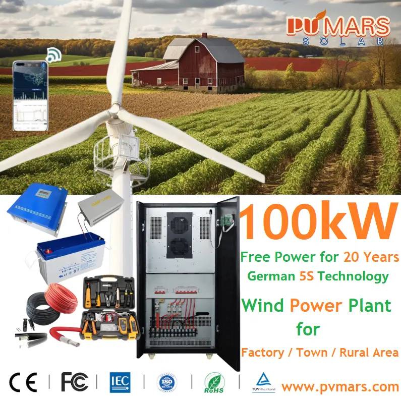50kW 80kW 100kW Wind Turbine and Wind Power Plant Cost