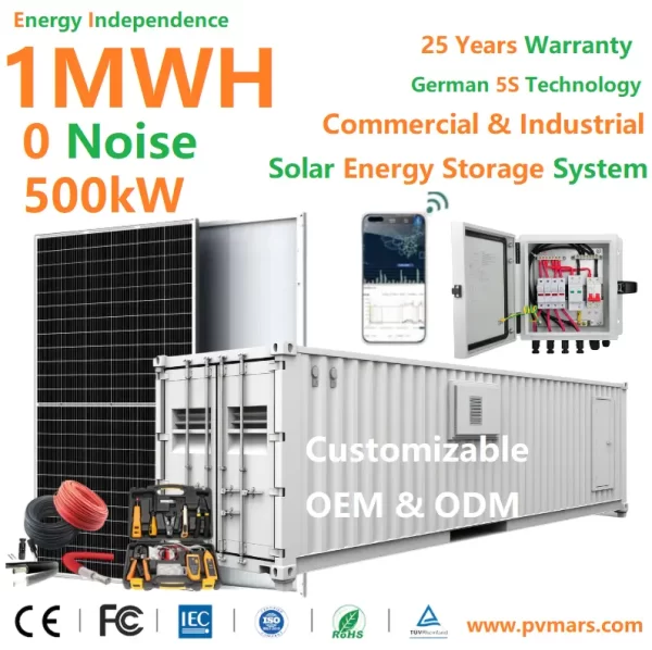 1MWh Energy Storage System With 500kW Solar